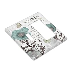 Wpshijia Rustic Teal Tulip 2 Gang Light Switch