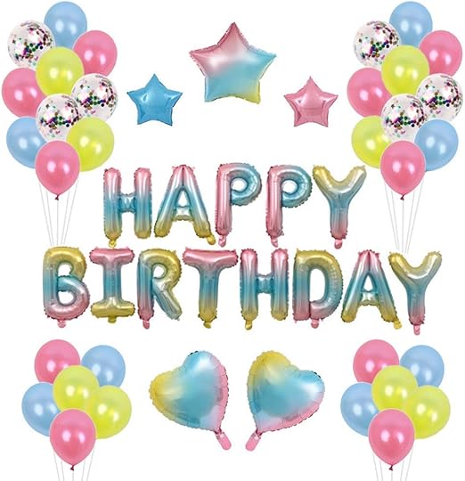 Ballon Decoration Anniversaire Fete Fille Anniversaire Decoration De Noel Enfants Joyeux Anniversaire Ballon Banniere Amazon Fr Jardin