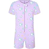 Landofgenie Men's Short Sleeve Romper Crotch Shirt Bodysuit One Piece Pajamas