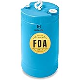 15 Gallon Drum | Tight Head Drum | Water Storage | Chemical Storage | 2" &amp; 3/4" Fittings | Food Grade | BPA Free | HDPE |UN Rated | (Blue, 15 Gallons)