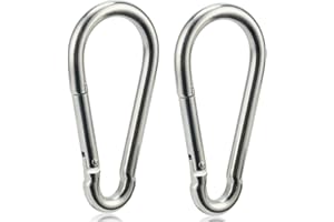 Carabiner Clip Spring Snap Hook Heavy Duty 4 Inch 2pcs 10x100mm for Hammock Punching Bags Swing Chairs Gym Equipment Camping 