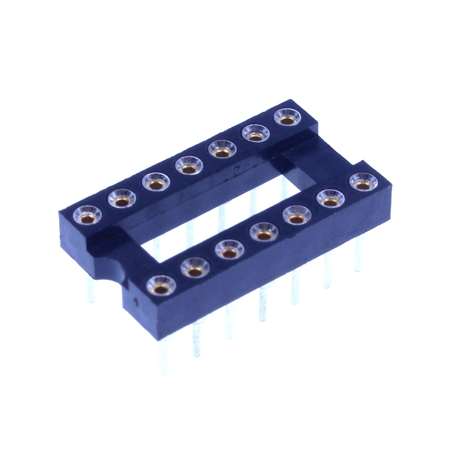 5PCS 2.54mm Pitch Round Pin DIP-14 DIP14 IC Test Socket Adapter Solder Type