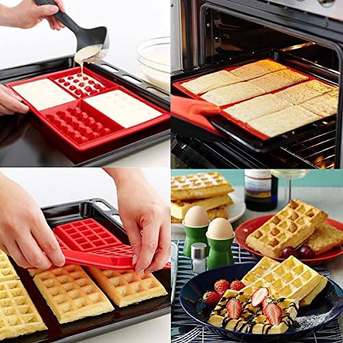 Safety 4-Cavity Waffles Cake Chocolate Pan Silicone Mold Baking Mould Kitchen