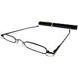 ilovemyreadingglassesUltra Slim and Lightweight Pocket Unisex Mini Reading Glasses +1.0 Black. Comes with free matching oval aluminium case with clip
