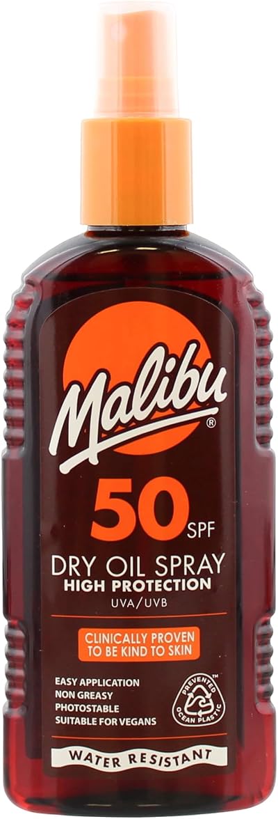 Malibu Sun SPF 50 Non-Greasy Dry Oil Spray 200ml Water Resistant