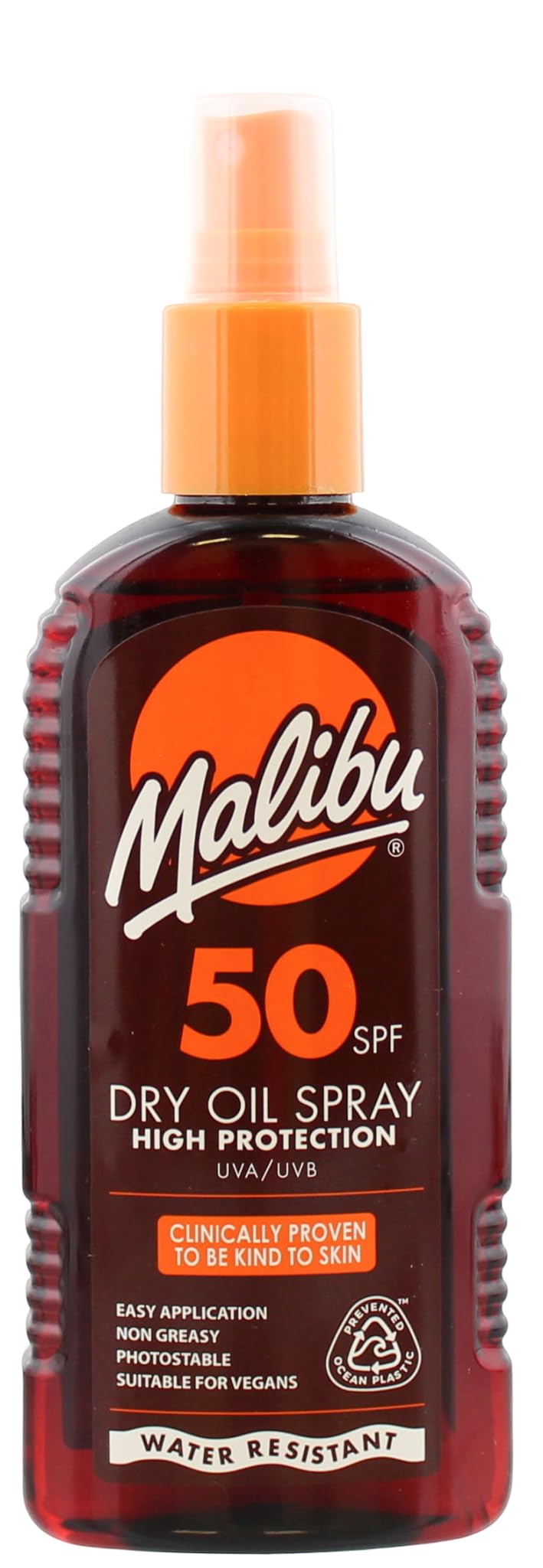 Malibu Sun SPF 50 Non-Greasy Dry Oil Spray for Tanning, High Protection, Water Resistant, 200ml