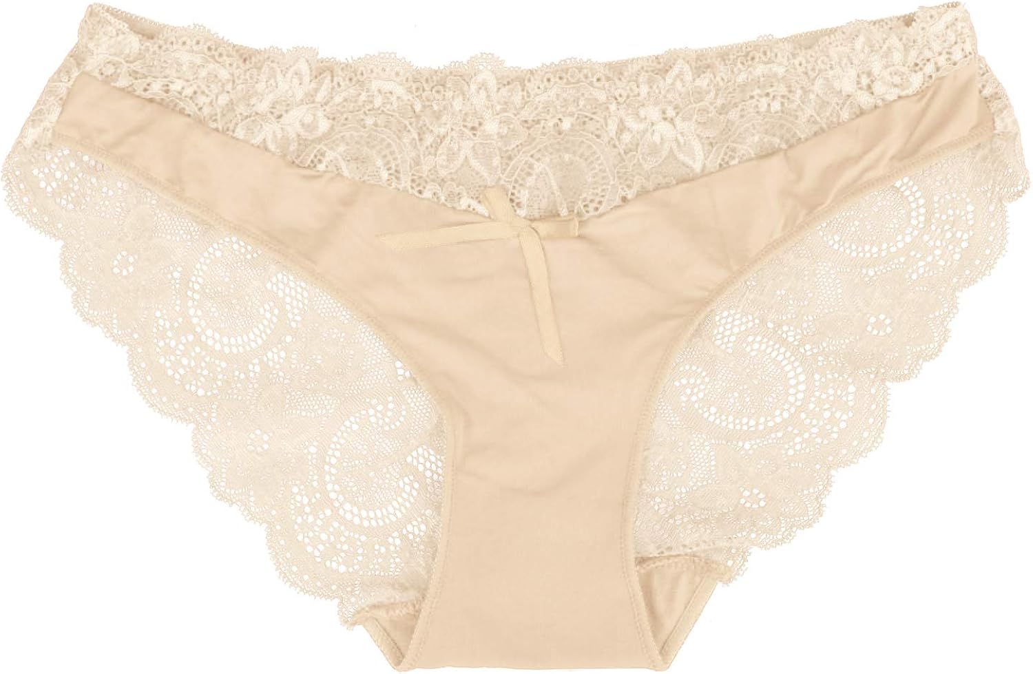 Women Floral Pattern Cheeky Panties Lace Seamless Ruffles