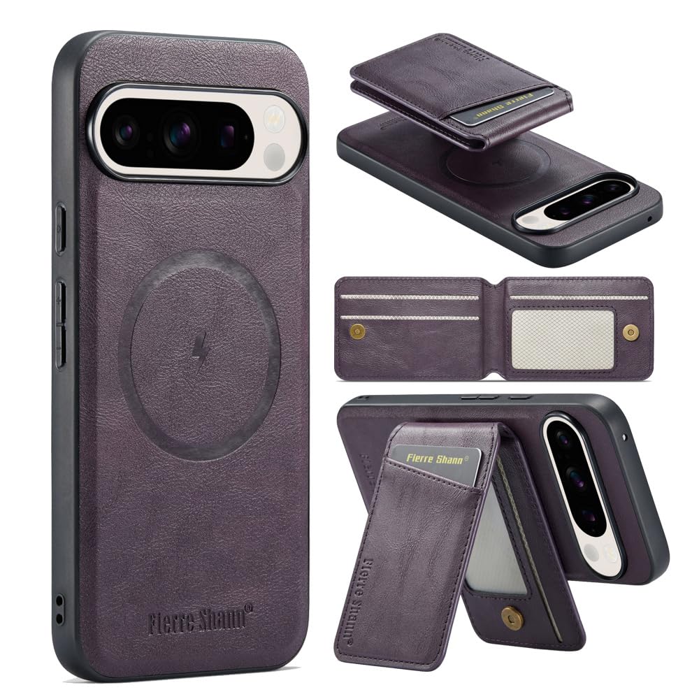 Altartar Magnetic Mobile Phone Case for Google Pixel 9 Pro XL, Leather Shockproof Flip Case with Stand and Card Slot
