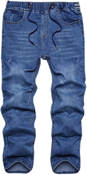 mens elastic waist jeans amazon