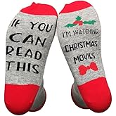 Personalized Christmas Stockings Socks Of Christmas If You Can Read This I'm Watch Christmas Socks Xmas Gift (US, Alpha, One Size, Regular, Regular, Grey)