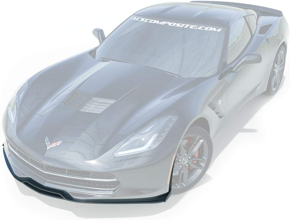 ACS Composite Five1 Front Lip Spoiler Splitter | Fits C7 Corvette Stingray, Grand Sport, Z06 (Carbon Flash Black, No Deflectors)