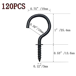 MYYZMY 120 Pcs 1 Inch Screw-in Hooks Nickel Plated
