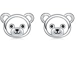 Bear Stud Earrings for Women - Cute 925 Sterling Silver Small Animal Stud Earrings Jewelry Gifts Hypoallergenic Halloween Christmas