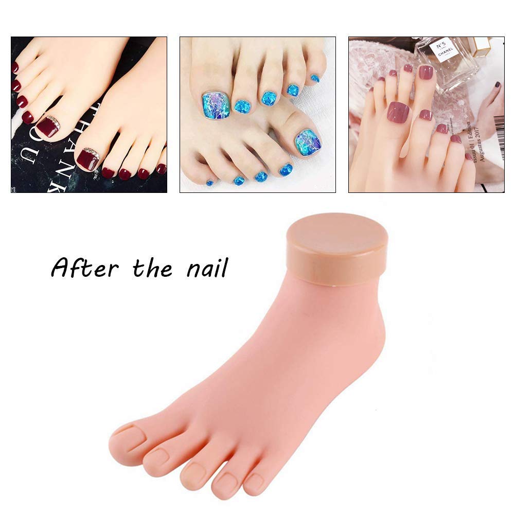 Buqikma Nail Trainer Practice Hand Flexible Movable and Foot False Model Foot Nail Art Acrylic Manicure Tool For Nail Art Training Beginners (left foot + right hand) : Beauty