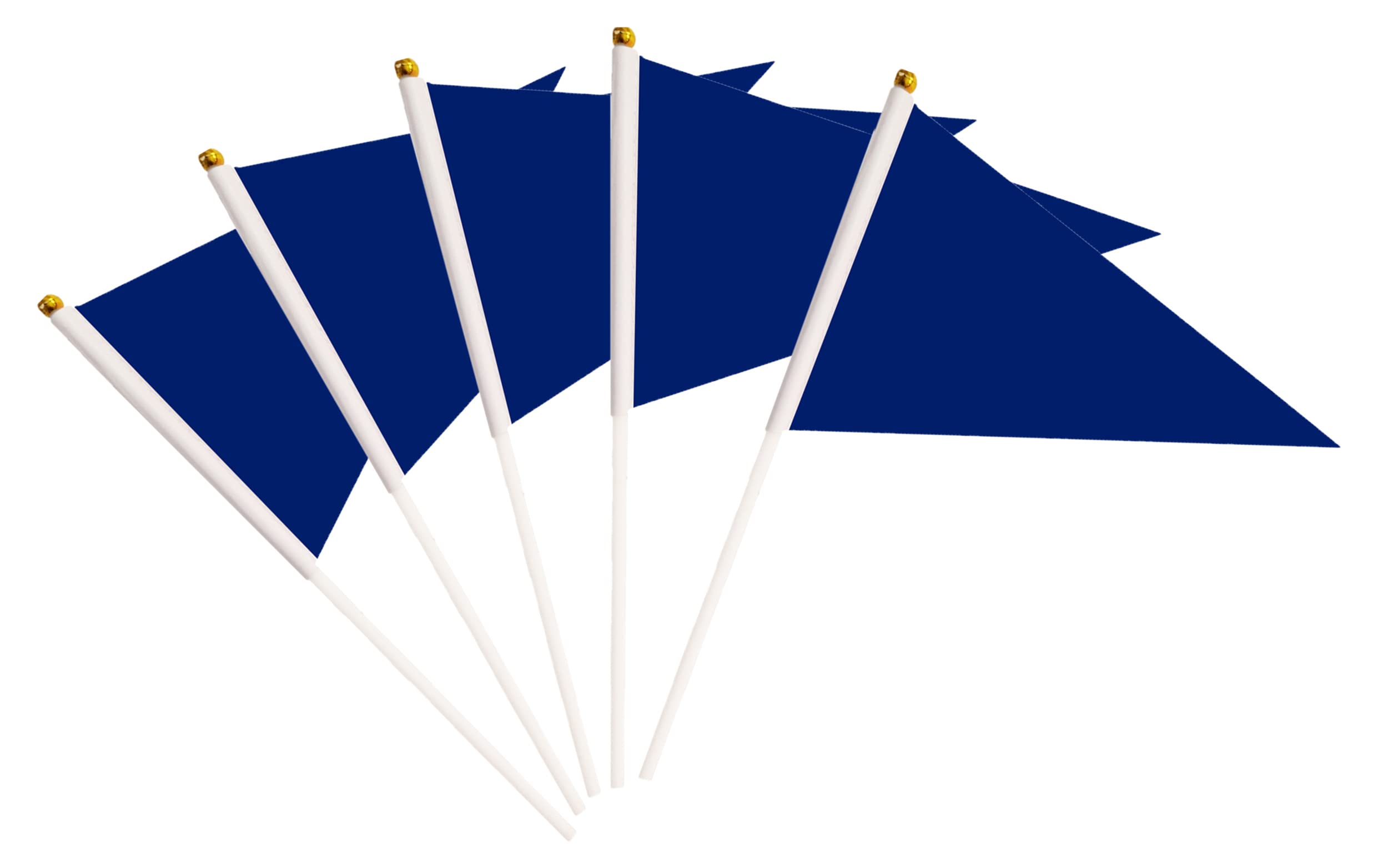 Photo 1 of 25 Pack Dark Blue Pennant Flags Small Mini Hand Held Solid Color Pennant On Sticks,Party Events Celebration,School,Grand Opening,Kids Birthday,Sports Clubs,Flower Pot (Dark Blue)