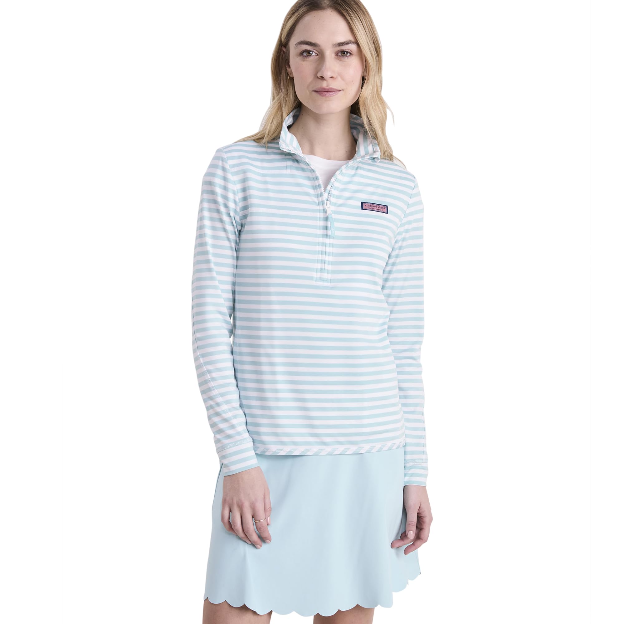 vineyard vines Striped Sankaty Shep Shirt™, Botanica Stripe Aqua Haze/White Cap, X-Large