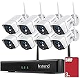 Wireless Security Cameras System, Firstrend 5MP Continuous Recording Ultra HD 8 Camera for Home Surveillance with 8CH NVR 3TB Hard Drive Night Vision Motion Detection App for Indoor Outdoor Business
