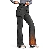 Moosehill Women's-Snow-Ski-Pants Water-Resistant Fleece Lined Winter Hiking Snowboard Thermal Insulated 5 Pockets