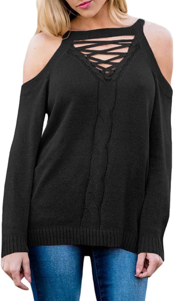 V Neck Long Sleeve Sweater Women 