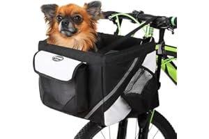 Bicycle Pet Carrier,Traveler 2-in-1 Pet Bike Basket and Over The Shoulder Carrier (Black)