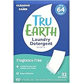 Tru Earth Compact Dry Laundry Detergent, Unscented - Up to 64 Loads (32 Sheets) | Liquidless Detergent, Travel | Packaging May Vary