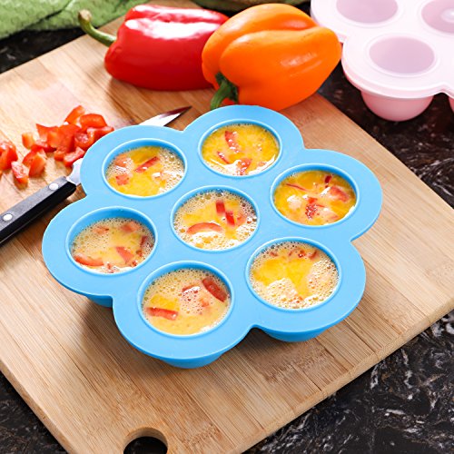 image for Amaziya Blue|Pink Silicone Egg Bites Molds Fits Instant Pot 5,6,8 qt P