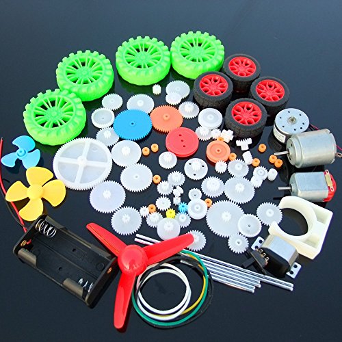 DIKAVS 69 kinds of toy motor spindle gear package (90PCS) toy robot high-speed motor DIY gearbox model accessories (DI toy car)