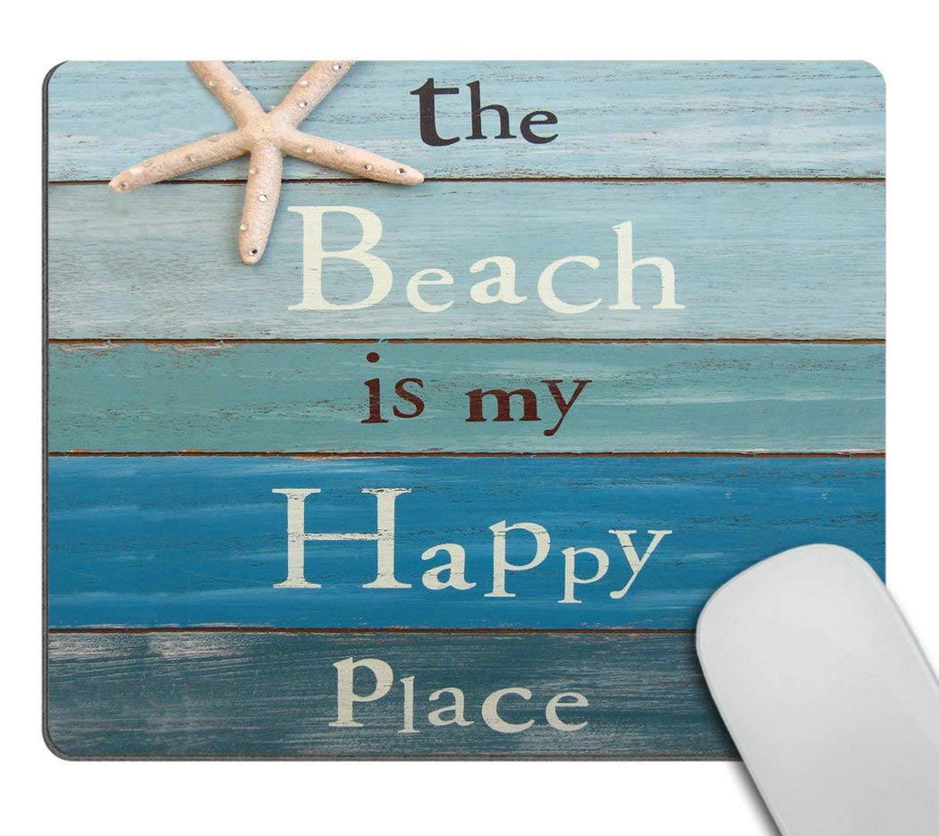 Wasach Mouse Pad for PC,The Beach Is My Happy Place Personality Desings Gaming Mouse Mat 9.5x7.9 inches