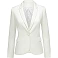 LookbookStore Womens Notched Lapel Pockets Button Work Office Blazer Jacket Suit