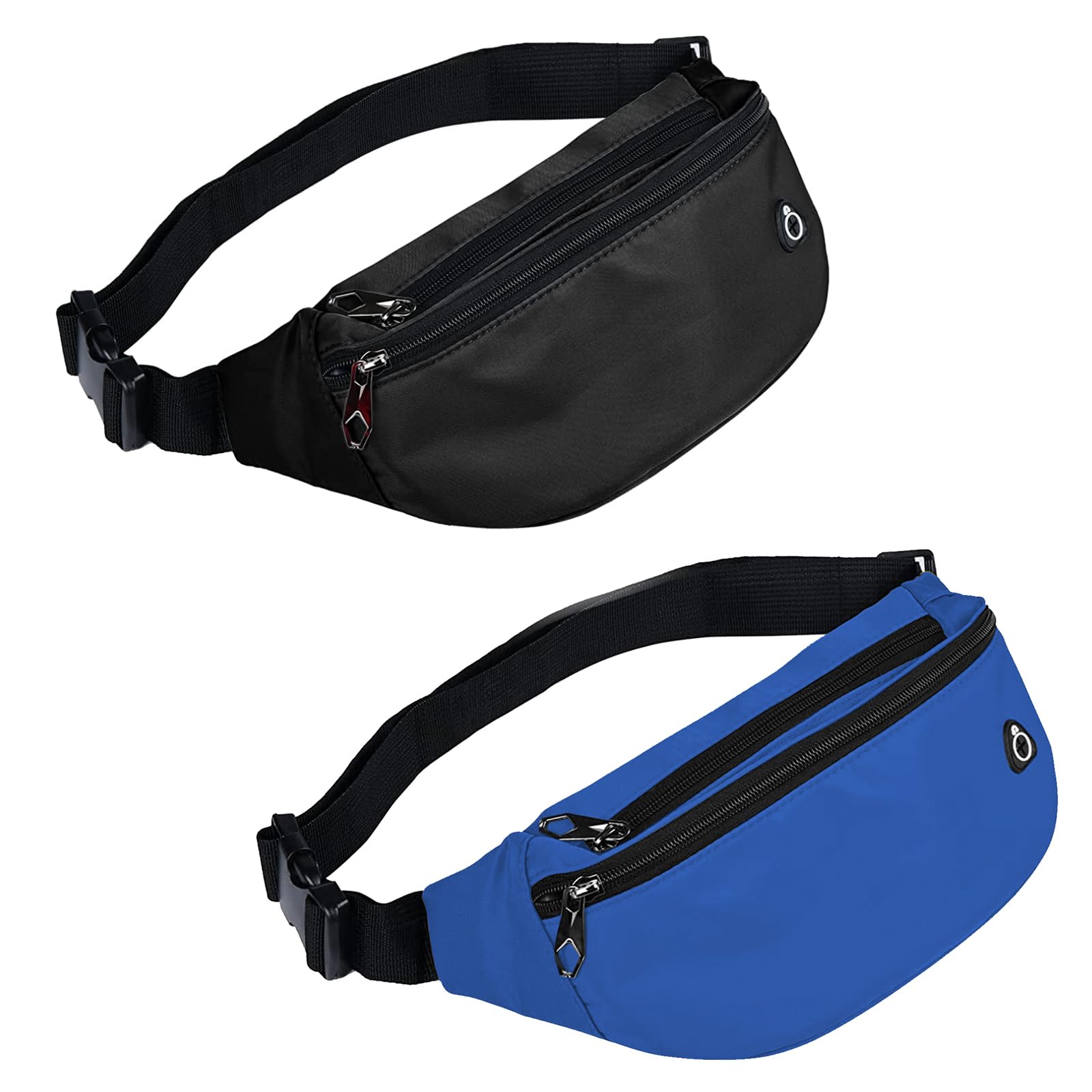 Photo 1 of 2 Packs Fanny Packs for Men and Women, Waterproof Sports Waist Pack Bag for Travel Hiking Running Hands-free