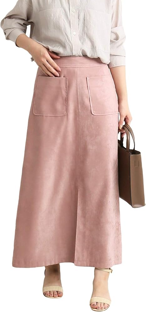Amazon スローブイエナ スエードライクロングスカート 40 ピンク スカート 通販