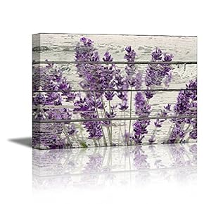 Retro Style Purple Flowers on Vintage Wood Background Rustic