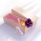 Beferr Forever Rose Gift for Mum Purple Rose with Heart Glass Base view 2