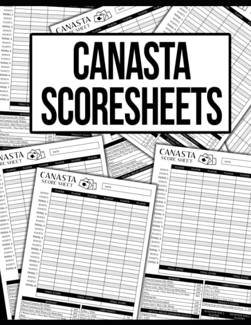 Canasta Scoresheets: Scoring Pad for American