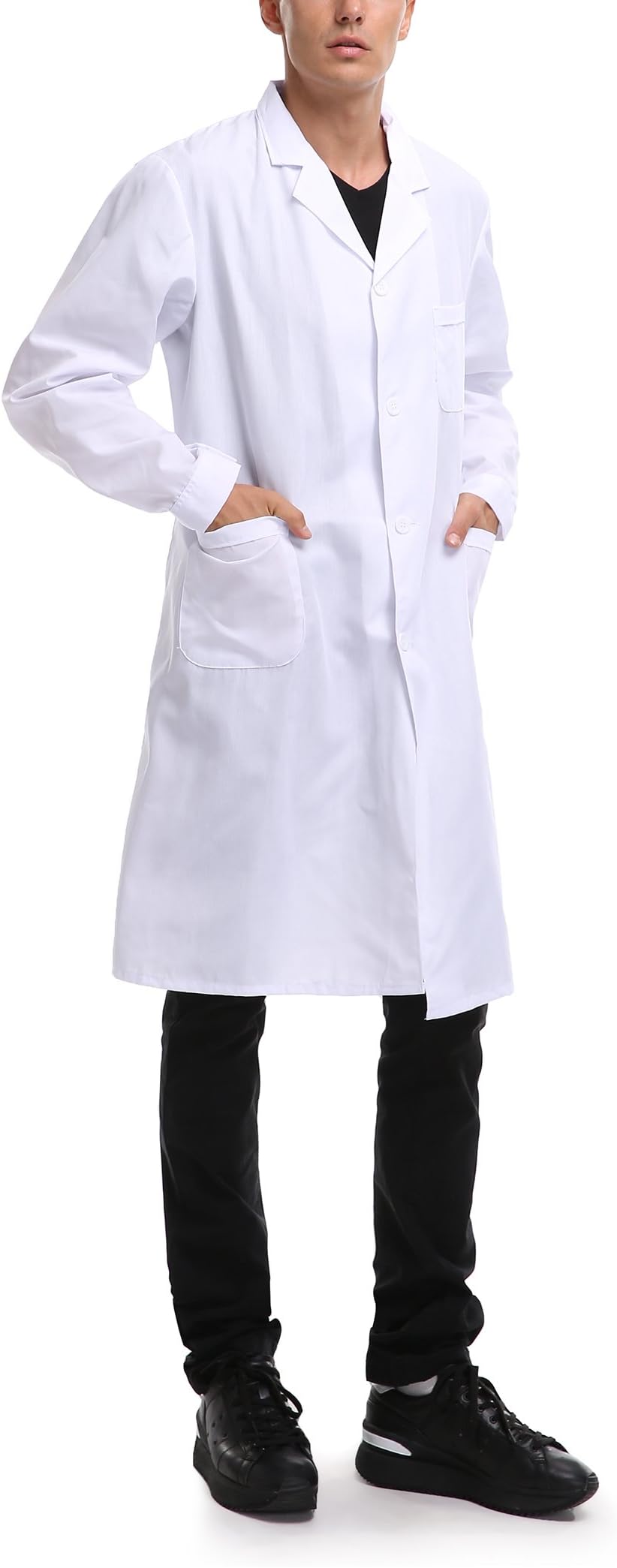 Taylor Eddie Men's White Lab Coat Full Length With Three Pockets