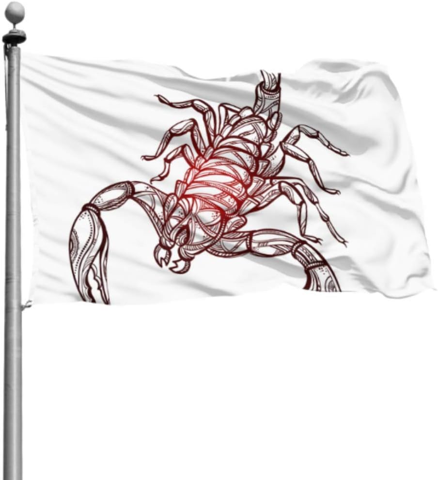 Flag for Wall Decor Scorpion Contours are Poisonous Customized Yard