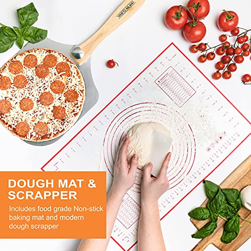 Large Pizza Peel 16 inch, V. Milano Pizza Peel Extra Large Pizza Paddle Stainless Steel with