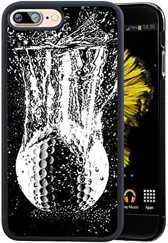 Black Case For iPhone 8 Plus, Customized Golfball TPU +PC Rubber iPhone 8 Plus/iPhone 7 Plus 5.5" Cover Case, Durable Shockproof Anti-slip Protection Phone Case