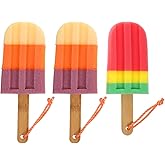 Lurrose Ice Cream Shower Sponge: 3pcs Ice Cream Bath Loofah - Cute Shower Sponge - Loofah Popsicle (Random Color)