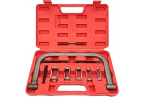 Zkaybb Valve Spring Compressor Set, 10pcs Valve Spring Removal Tool with Solid C Clamp, 5pcs Collet Pusher Adapters for Motorcycle, ATV, Car, Small Engine Vehicle Equipment