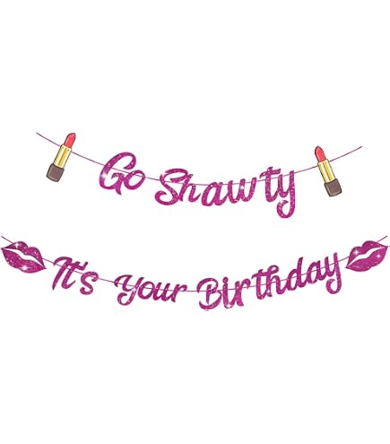 Go Shawty It's Your Birthday Banner - Gold Glitter Hip Hop Party Decor, Rap Theme Birthday Supplies