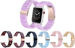 Mobile Advance Resin Band Bracelet for Apple Watch Series 6/SE/5/4/3/2/1 (Purple, 38mm/40mm)
