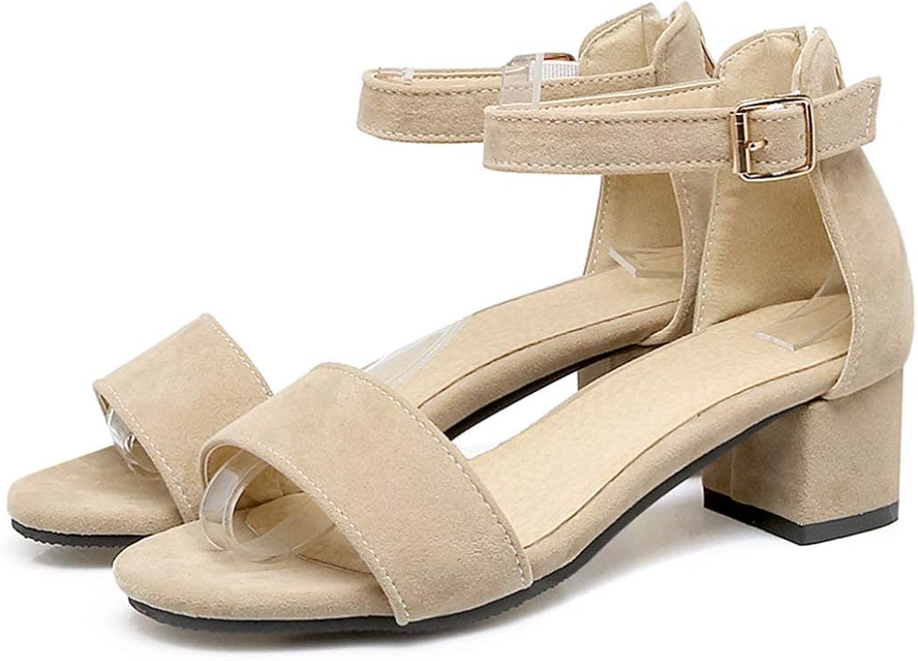 elegant comfortable low chunky heel summer sandals