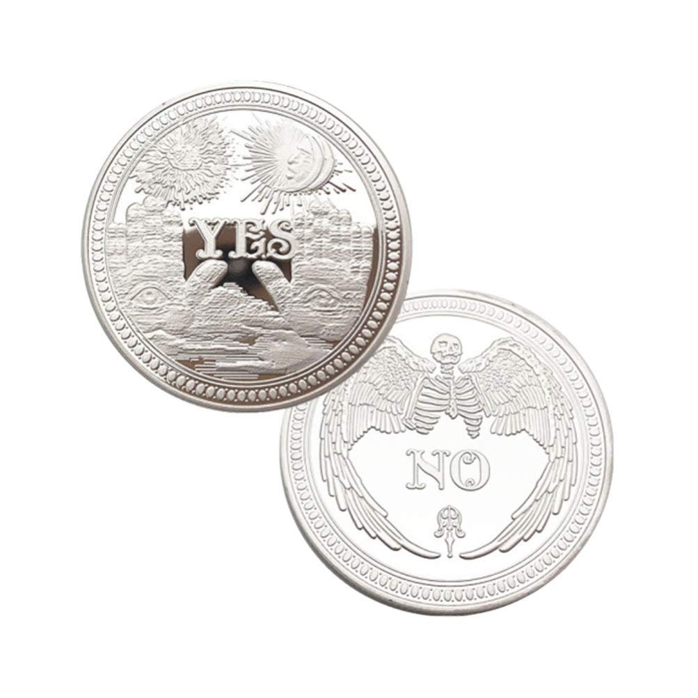 PRETYZOOM Pack of 2 Yes No Coin Decision Maker Coin Commemorative Coin Gift 3D Coin Souvenir Silver Coin for Throw Challenge Game