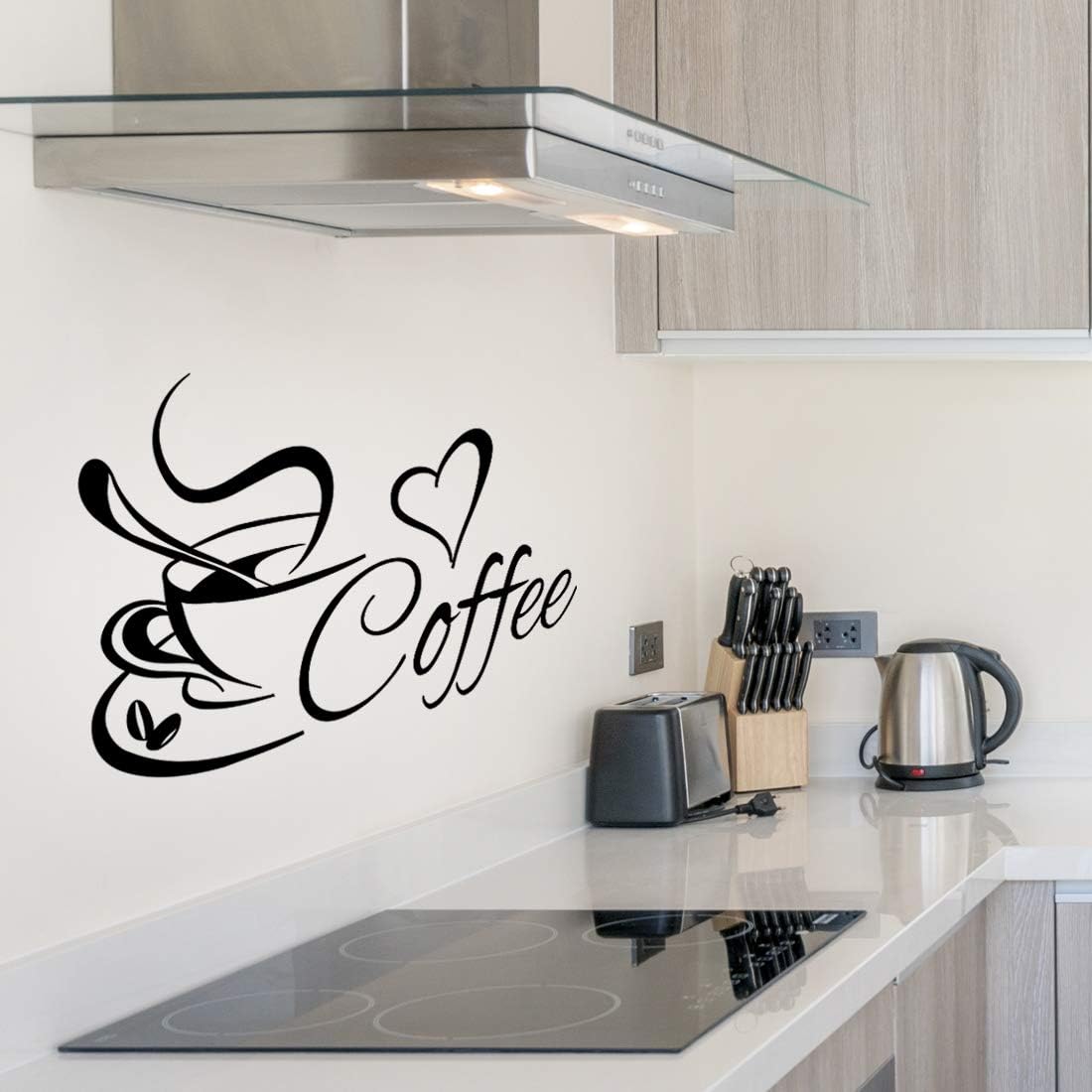 Coffee cup wall stickers kitchen decor home art sticker vinyl decal room quotes transfers decals tea pub mirror black cafe living room flower decoration quote sign office tiles shop stencils removable - Image 5