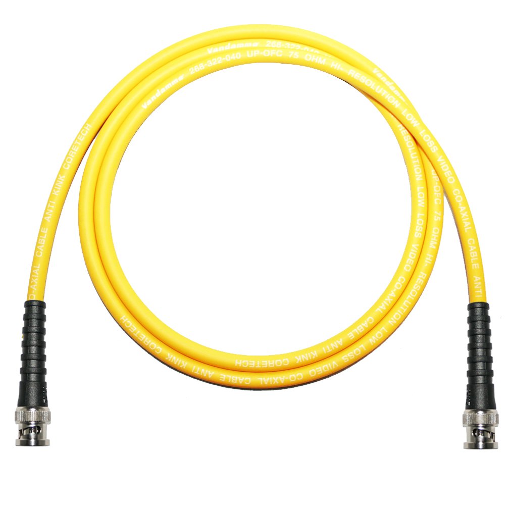 75 Ohm BNC to BNC Lead Van Damme Coaxial Cable RG59, Video, CCTV, Word Clock (3 M, Yellow)