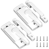 yeloumiss 2 PCS Window Sash Locks Latch Replacement Windows Latch Locks | for Double Hung Up and Down for Vertical Horizontal Sliding Security Vinyl Window White Cam Sash Locks