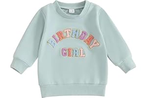 WoHaHa Toddler Baby Boys Girls Birthday Sweatshirt Infant Baby Birthday Rompers Long Sleeve Cotton Pullover Top Fall Clothes