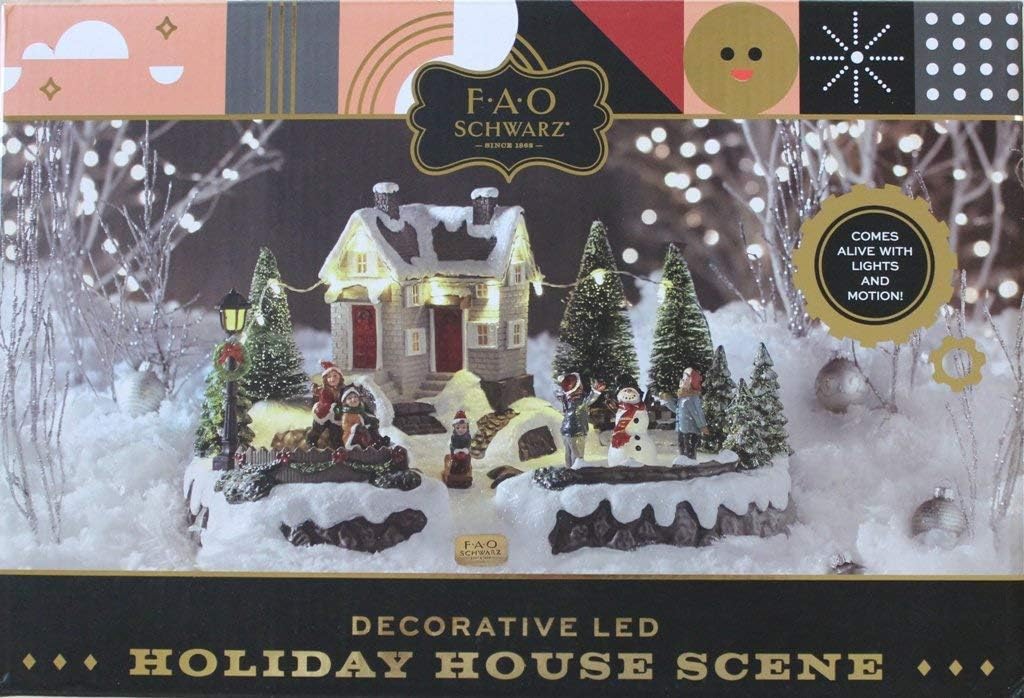 Amazon Com Fao Schwarz Decorative Led Motorized Holiday House