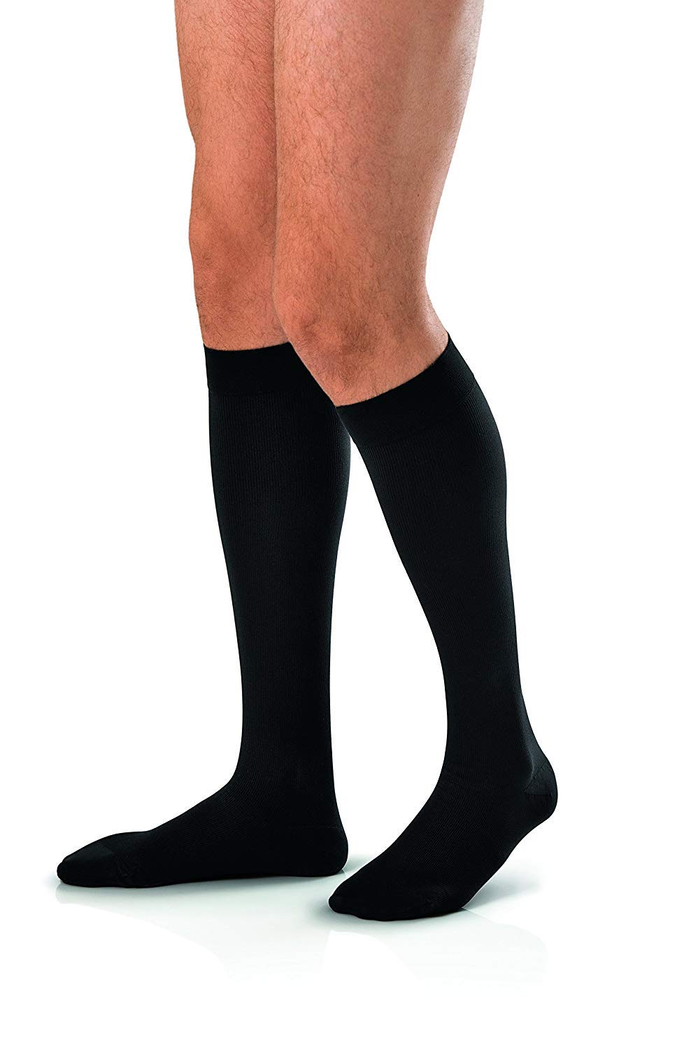 Photo 1 of JOBST forMen Knee High 30-40 mmHg Ribbed Dress Compression Socks, Closed Toe, Medium, Black